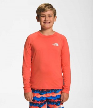 Camiseta The North Face Amphibious Long Sleeve Sun Niño Naranjas | CHILE-TBIKJ