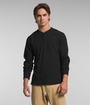 Camiseta The North Face Canyon Fog Thermal Long Sleeve Henley Hombre Negras | CL-SLBRX