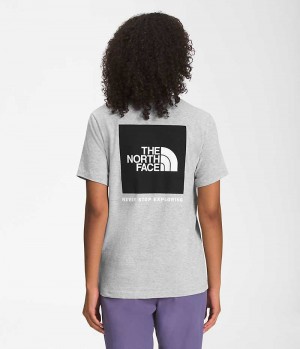 Camiseta The North Face Corta Sleeve Box NSE Mujer Gris Claro | CHILE-FXTHQ