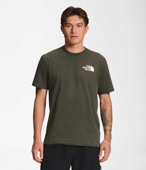 Camiseta The North Face Corta Sleeve Box NSE Hombre Verde Oliva | CL-IHJMO