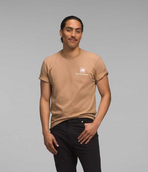 Camiseta The North Face Corta Sleeve Box NSE Hombre Kaki | CHILE-BOFAT