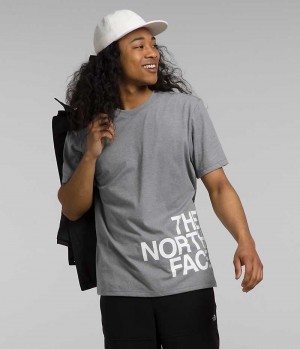 Camiseta The North Face Corta Sleeve Brand Proud Hombre Gris | CHILE-XFZEW