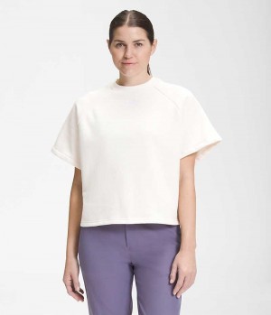 Camiseta The North Face Corta Sleeve Felted Fleece Crew Mujer Blancas | CL-ZMIGQ