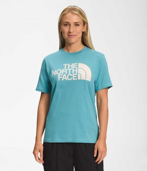 Camiseta The North Face Corta Sleeve Half Dome Mujer Turquesa | CL-TMBOG