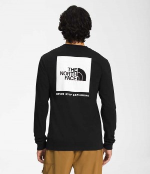 Camiseta The North Face Long Sleeve Box NSE Hombre Negras | CHILE-XINDE