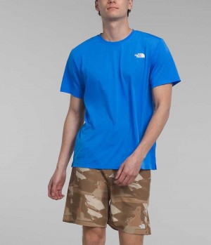 Camiseta The North Face Wander Corta Sleeve Hombre Azules | CHILE-YGOID