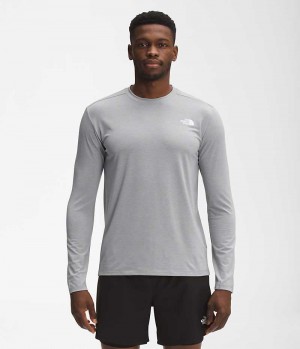 Camiseta The North Face Wander Long Sleeve Hombre Gris | CL-SHPRF