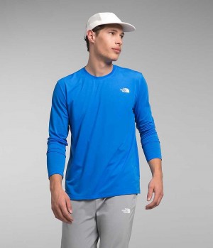 Camiseta The North Face Wander Long Sleeve Hombre Azules | CL-YAESC