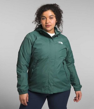 Chaqueta Impermeable The North Face Plus Antora Mujer Verde | CL-DORGY