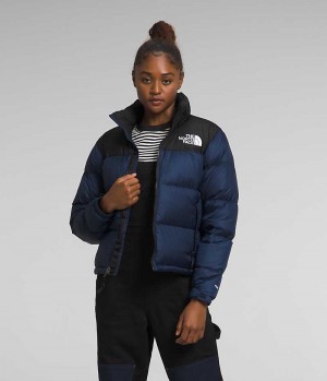 Chaqueta Plumas The North Face 1996 Retro Nuptse Mujer Azul Marino Negras | CHILE-ZQNET