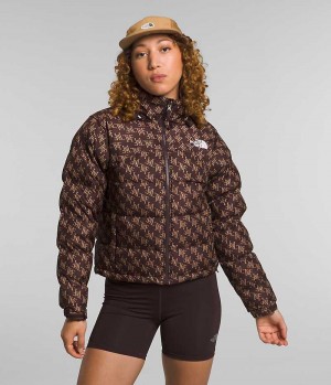 Chaqueta Plumas The North Face 2000 Retro Nuptse Mujer Marrones | CL-MHQTK