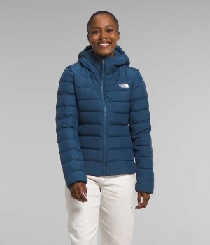 Chaqueta Plumas The North Face Aconcagua 3 Hoodie Mujer Azules | CL-CKVMP