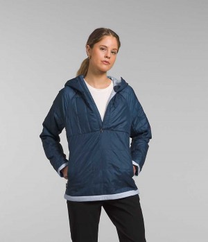 Chaqueta Plumas The North Face Circaloft ¼-Zip Pullover Mujer Azules | CL-HLPXT