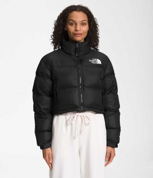 Chaqueta Plumas The North Face Nuptse Corta Mujer Negras | CHILE-ILCXT