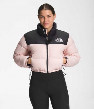 Chaqueta Plumas The North Face Nuptse Corta Mujer Rosas | CL-QKRPE