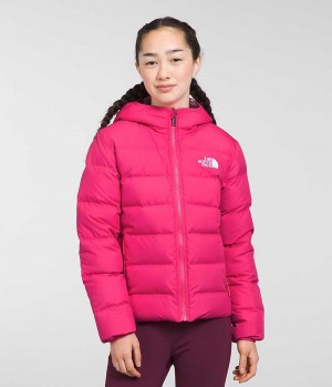 Chaqueta Plumas The North Face Reversible North Encapuchado Niña Rosas | CHILE-TVBUO