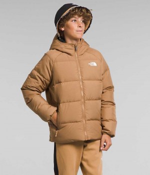 Chaqueta Plumas The North Face Reversible North Encapuchado Niño Kaki | CL-IZMQY