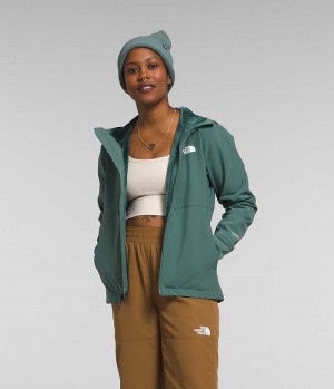 Chaqueta Softshell The North Face Shelbe Raschel Hoodie Mujer Verde | CHILE-ZTBCN