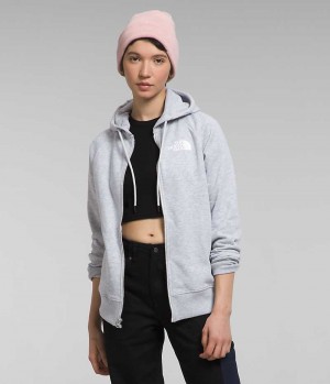 Chaquetas De Lana The North Face Brand Proud Full-Zip Hoodie Mujer Gris Claro | CL-EHIAW