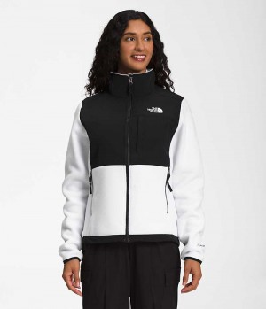 Chaquetas De Lana The North Face Denali Mujer Blancas Negras | CL-YJFKV