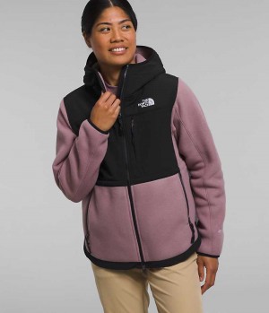 Chaquetas De Lana The North Face Denali Hoodie Mujer Fucsia Negras | CHILE-PTWCX