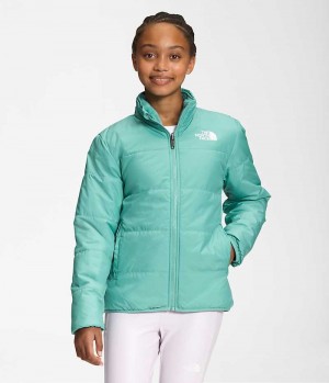 Chaquetas De Lana The North Face Reversible Mossbud Niña Turquesa | CHILE-DFBJZ