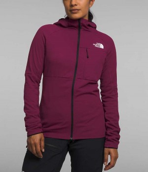 Chaquetas De Lana The North Face Summit Series FUTUREFLEECE™ Full-Zip Hoodie Mujer Burdeos | CL-YCBQV