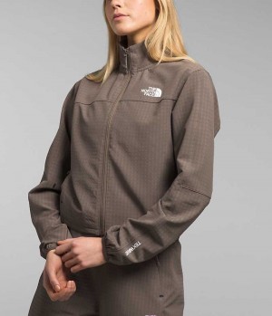 Chaquetas De Lana The North Face Tekware™ Grid Full-Zip Mujer Marrones | CHILE-ZNJFX