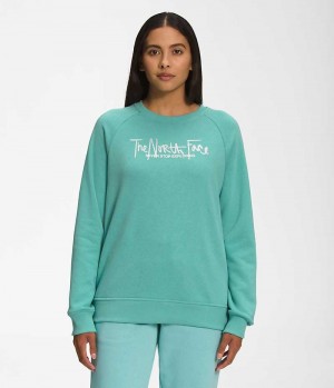 Pullover The North Face Estampadas Injection Crew Mujer Turquesa | CL-AKIOV