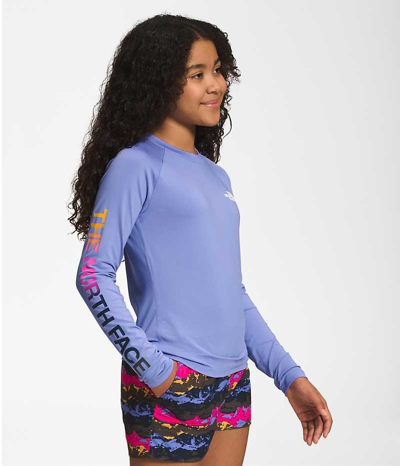 Camiseta The North Face Amphibious Long Sleeve Sun Niña Azules | CHILE-PVTKS