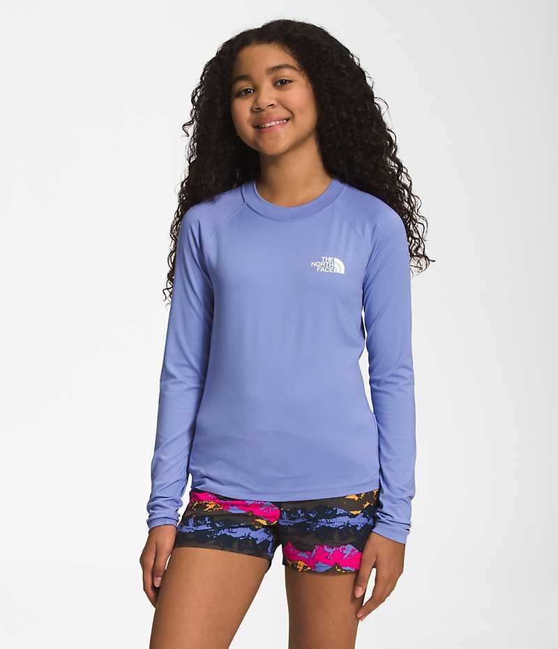 Camiseta The North Face Amphibious Long Sleeve Sun Niña Azules | CHILE-PVTKS