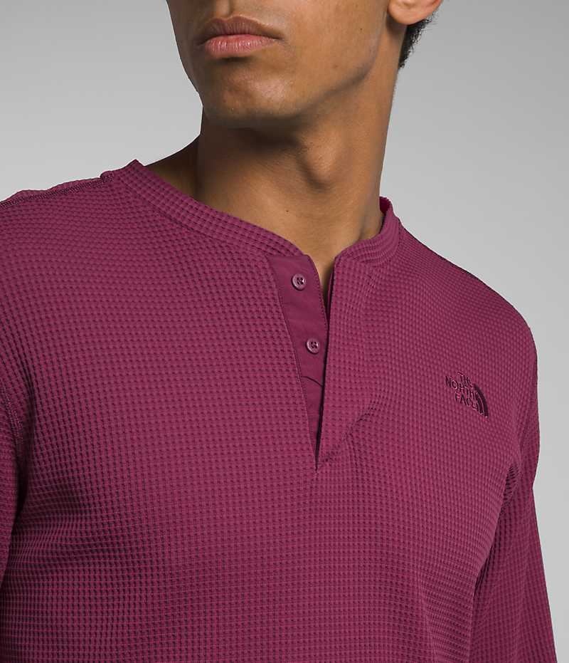 Camiseta The North Face Canyon Fog Thermal Long Sleeve Henley Hombre Fucsia | CL-WJTQP