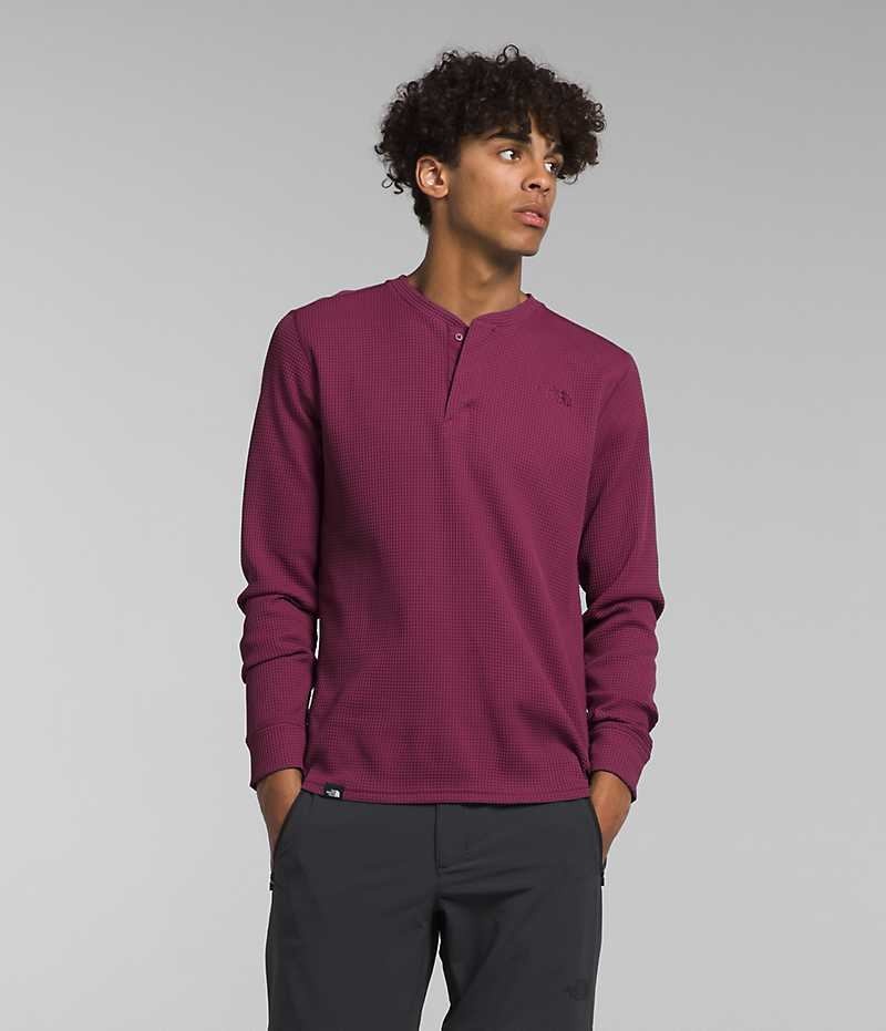 Camiseta The North Face Canyon Fog Thermal Long Sleeve Henley Hombre Fucsia | CL-WJTQP