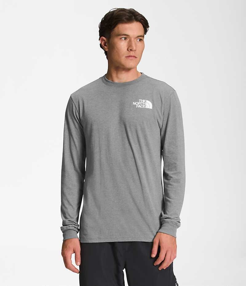 Camiseta The North Face Long Sleeve Box NSE Hombre Gris | CL-YBPJM