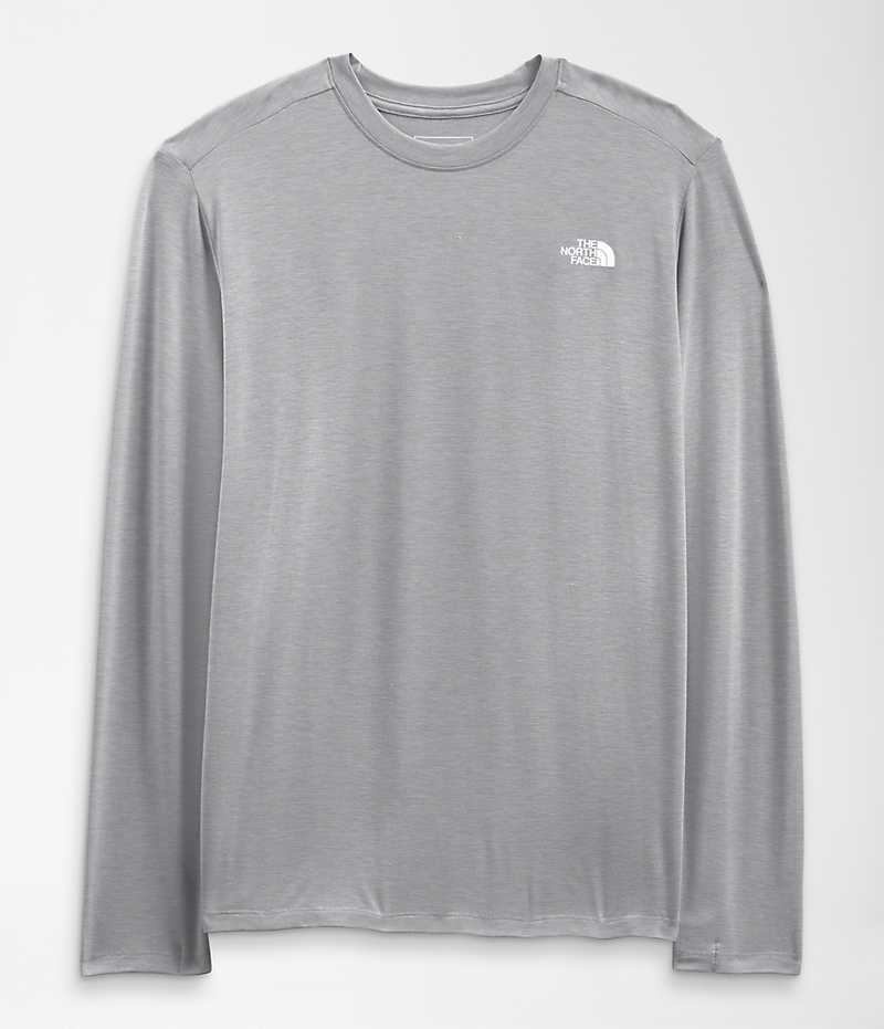 Camiseta The North Face Wander Long Sleeve Hombre Gris | CL-SHPRF