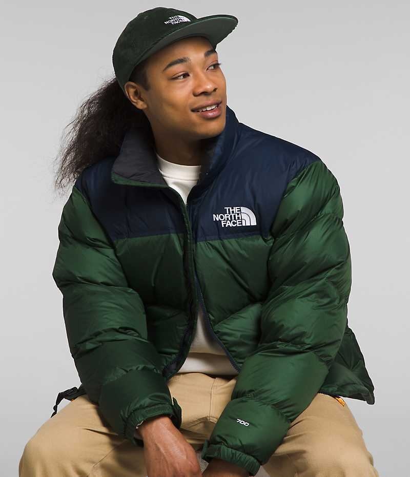 Chaqueta Plumas The North Face 1996 Retro Nuptse Hombre Verde Azul Marino | CHILE-JRSEP