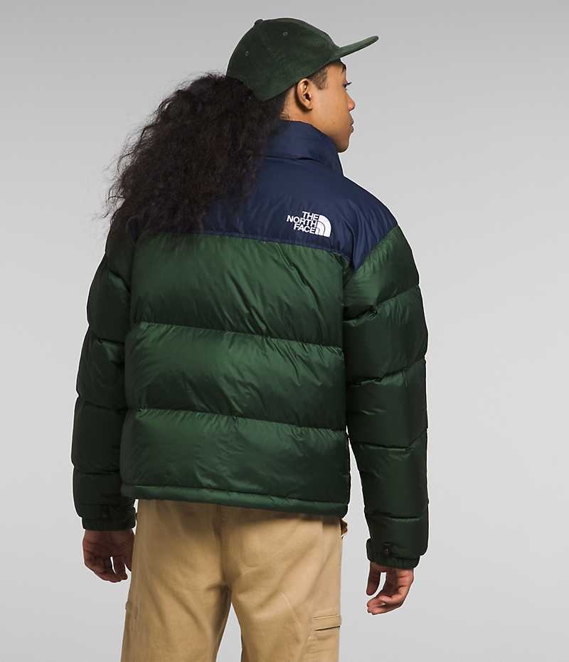 Chaqueta Plumas The North Face 1996 Retro Nuptse Hombre Verde Azul Marino | CHILE-JRSEP