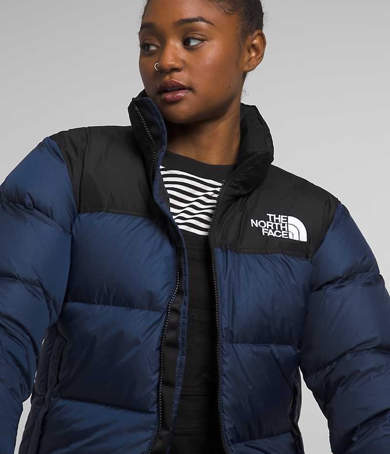 Chaqueta Plumas The North Face 1996 Retro Nuptse Mujer Azul Marino Negras | CHILE-ZQNET