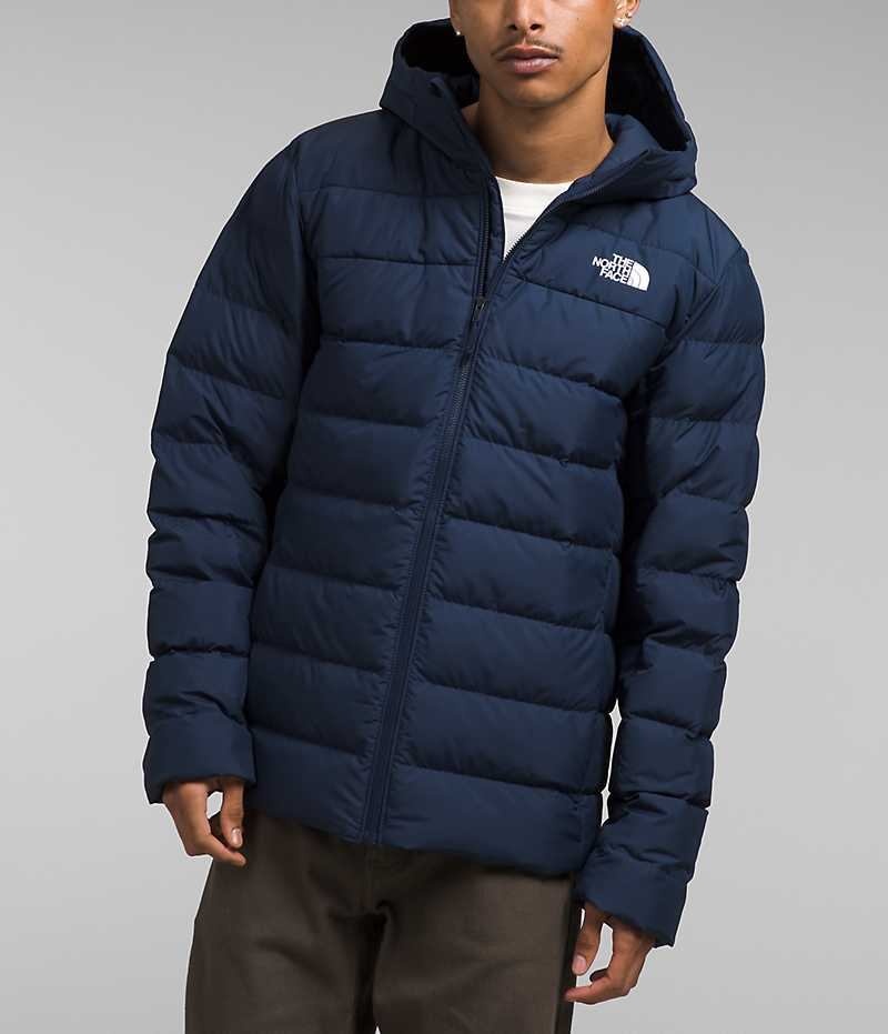 Chaqueta Plumas The North Face Aconcagua 3 Hoodie Hombre Azul Marino | CHILE-SEQLZ