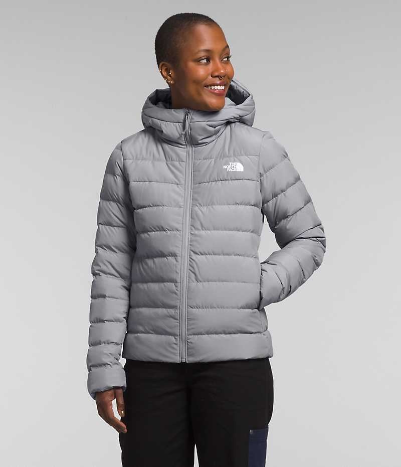 Chaqueta Plumas The North Face Aconcagua 3 Hoodie Mujer Gris | CHILE-WSLBI