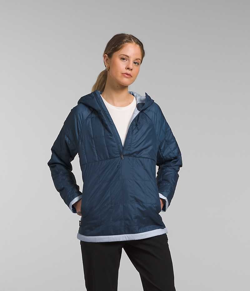 Chaqueta Plumas The North Face Circaloft ¼-Zip Pullover Mujer Azules | CL-HLPXT