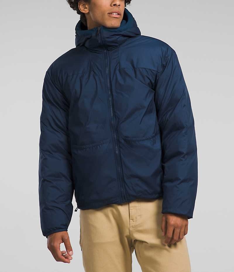 Chaqueta Plumas The North Face Lhotse Reversible Hoodie Hombre Azul Marino | CL-PTCAM