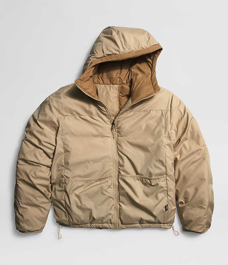 Chaqueta Plumas The North Face Lhotse Reversible Hoodie Hombre Kaki | CHILE-HZRSD