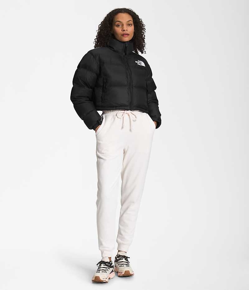 Chaqueta Plumas The North Face Nuptse Corta Mujer Negras | CHILE-ILCXT