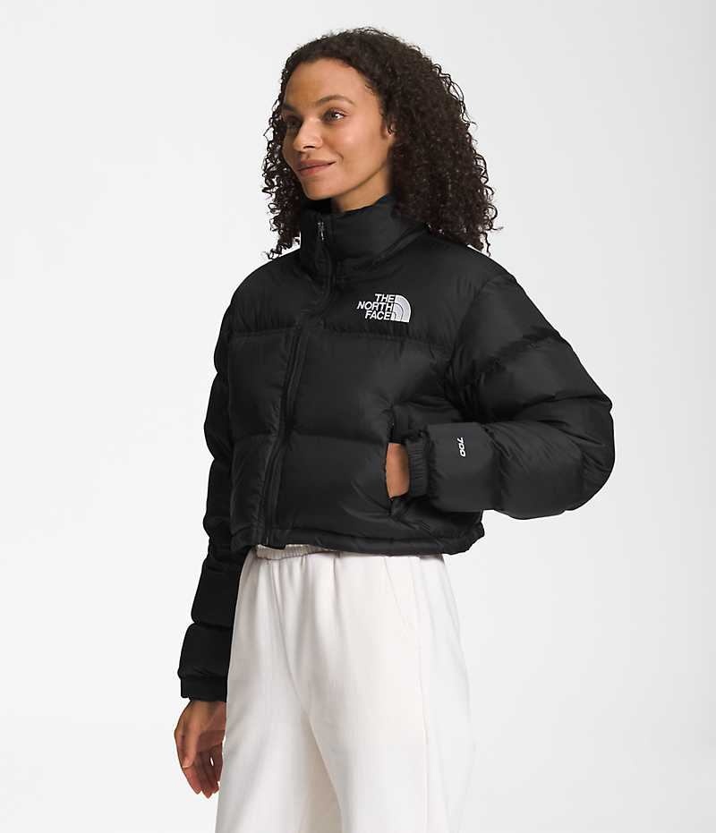 Chaqueta Plumas The North Face Nuptse Corta Mujer Negras | CHILE-ILCXT