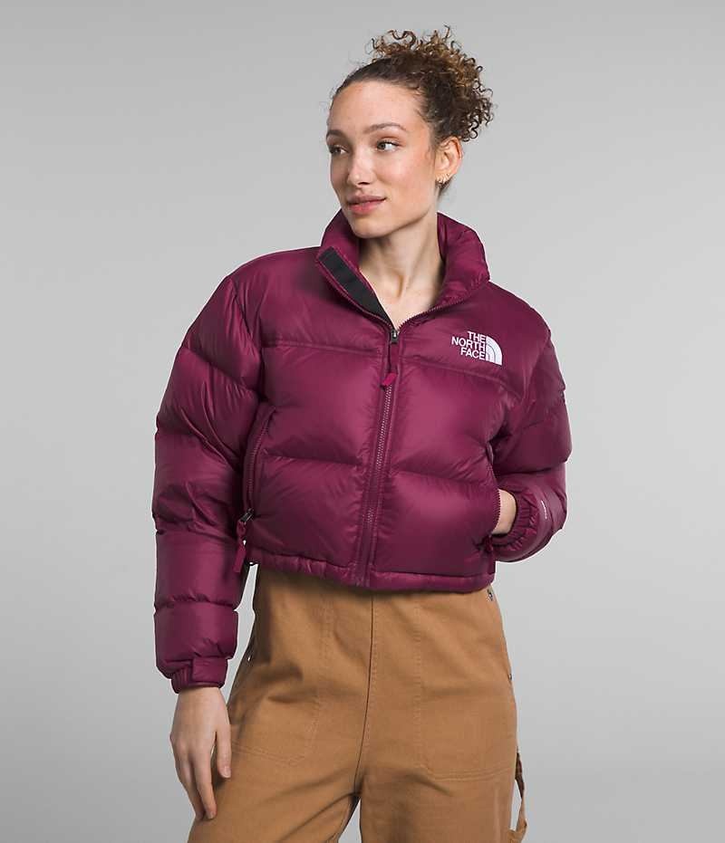 Chaqueta Plumas The North Face Nuptse Corta Mujer Rojas | CHILE-RBPFY