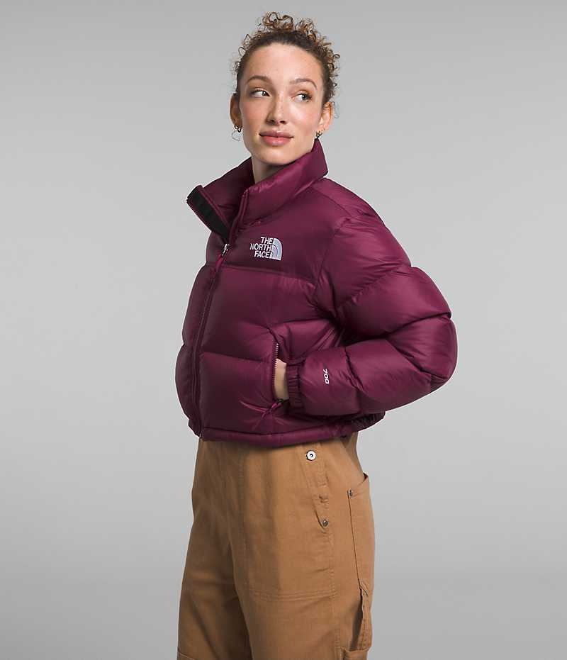 Chaqueta Plumas The North Face Nuptse Corta Mujer Rojas | CHILE-RBPFY