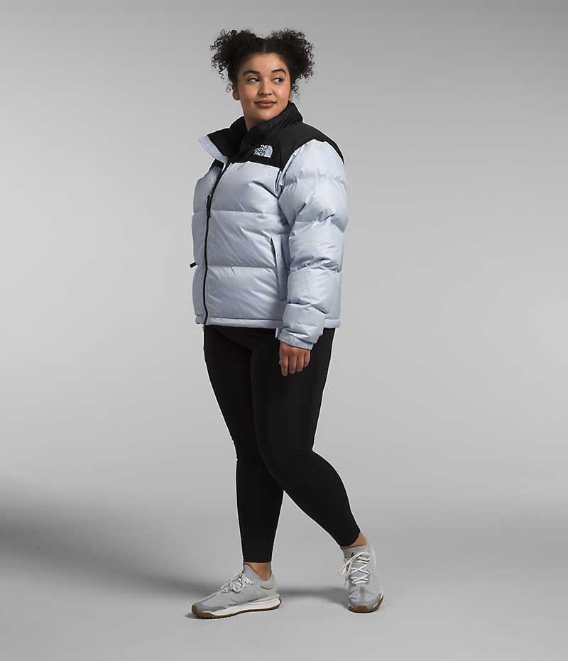 Chaqueta Plumas The North Face Plus 1996 Retro Nuptse Mujer Azules Claro Negras | CHILE-PTXKE