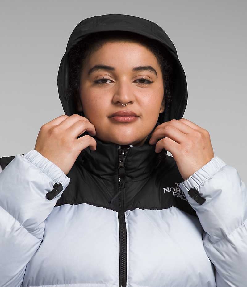 Chaqueta Plumas The North Face Plus 1996 Retro Nuptse Mujer Azules Claro Negras | CHILE-PTXKE