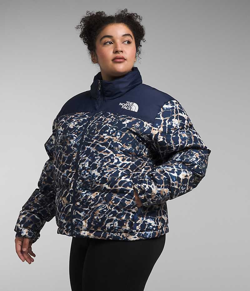 Chaqueta Plumas The North Face Plus 1996 Retro Nuptse Mujer Azul Marino | CL-TYIWV